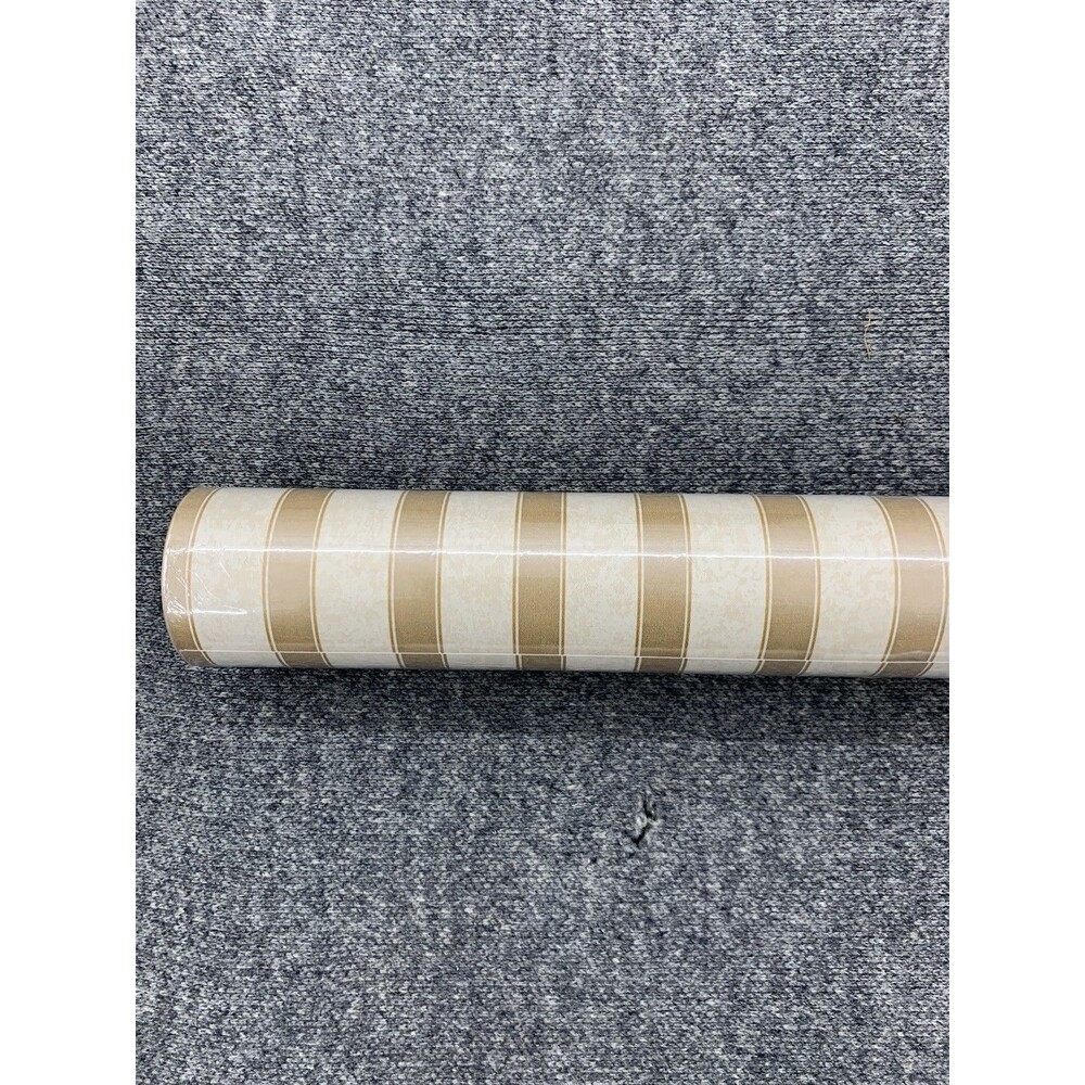 Warner Stripes Wallpaper Beige & Gold WFM-6191 27 In. x 9 Yds.